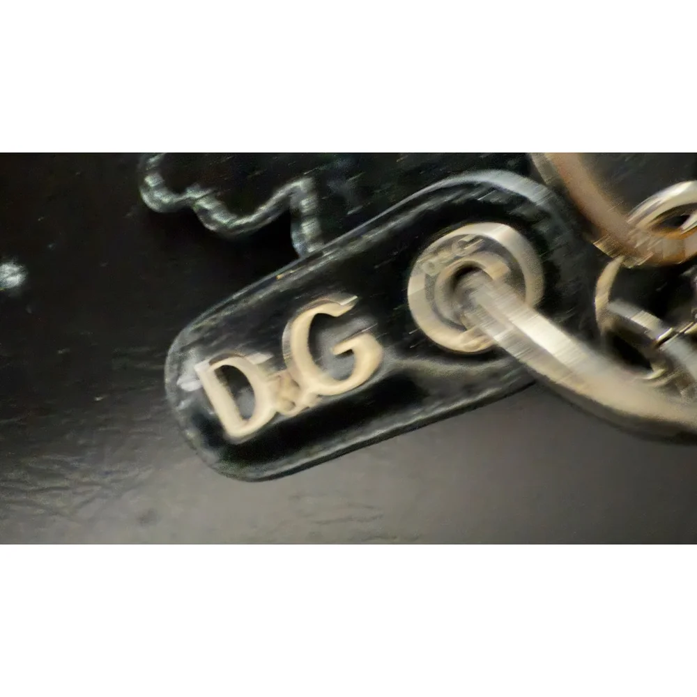 Women's D&G Dolce & Gabbana Black Silver butterfly Keychain One Size